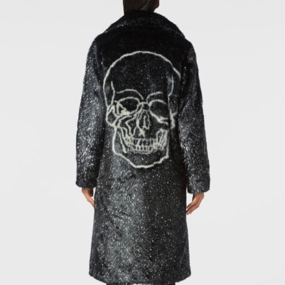 ECO FUR LONG COAT SKULL
